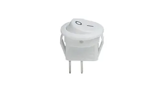  - Выключатель врезной, клавишный круглый, 220-240V 1300W IP20 белый AQ