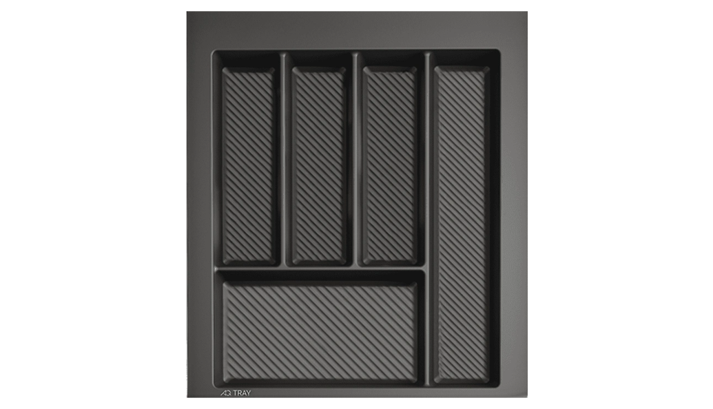 Лоток д/ стол. приборов в базу на 450 мм 5 отд, 400x490x50 мм графит, 20шт/кор, TRAY AQ