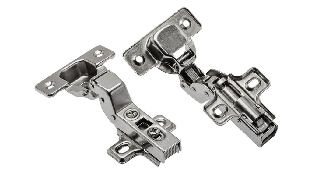 Петля с доводчиком вкладная, 102гр, без рег.эксц., планка, шуруп, H=0, Clip On, никель, GTV