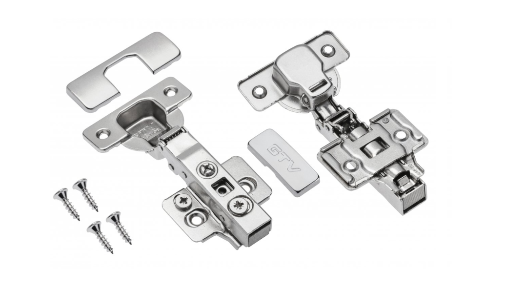 Петля с доводчиком накладная, 102гр, рег.эксц., планка, 3D, шуруп, H=0, ClipOn, PRESTIGE GTV