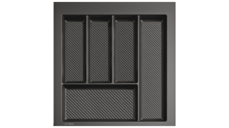  - Лоток д/ стол. приборов в базу на 500 мм 5 отд, 450x490x50 мм графит, 20шт/кор, TRAY AQ