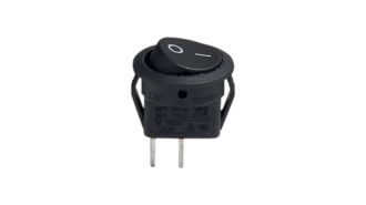  - Выключатель врезной, клавишный круглый, 220-240V 1300W IP20 чёрный AQ