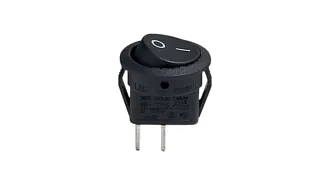  - Выключатель врезной, клавишный круглый, 220-240V 1300W IP20 чёрный AQ