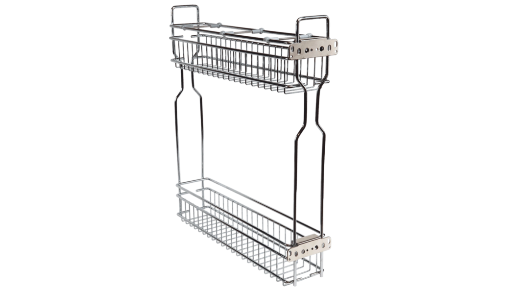 Бутылочница д/ниж базы скрыт монт, без напр (плюс 13.0177/13.0047), 150мм, лев/прав, хром, KARGO AQ