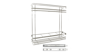  - Бутылочница д/ниж базы с довод, шар напр, 200мм, лев/прав, хром, MF