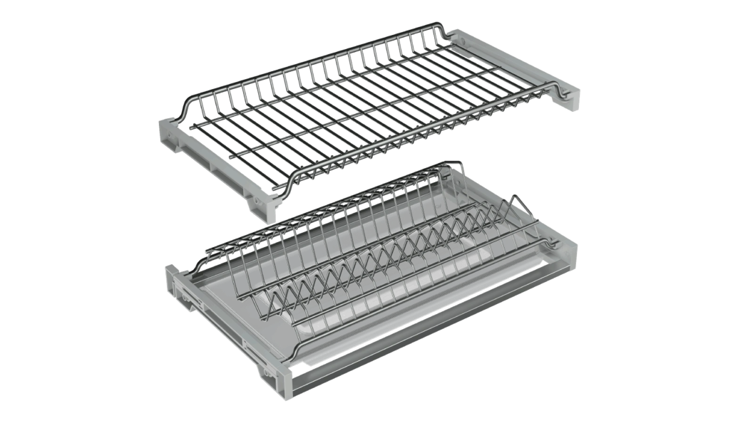 Посудосушитель для верх. базы 2-уровн с рамкой, Glory-line 800мм хром с поддоном AQ