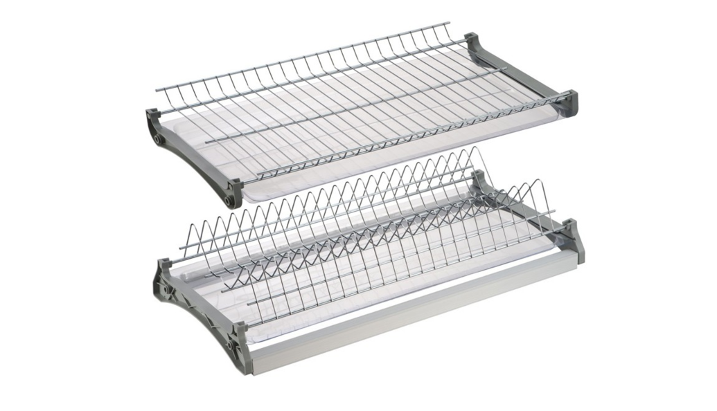 Посудосушитель для верх. базы 2-уровн с рамкой, Variant 600мм сталь, хром 2 поддона Карат