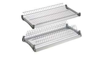  - Посудосушитель для верх. базы 2-уровн с рамкой, Variant 600мм сталь, хром 2 поддона Карат