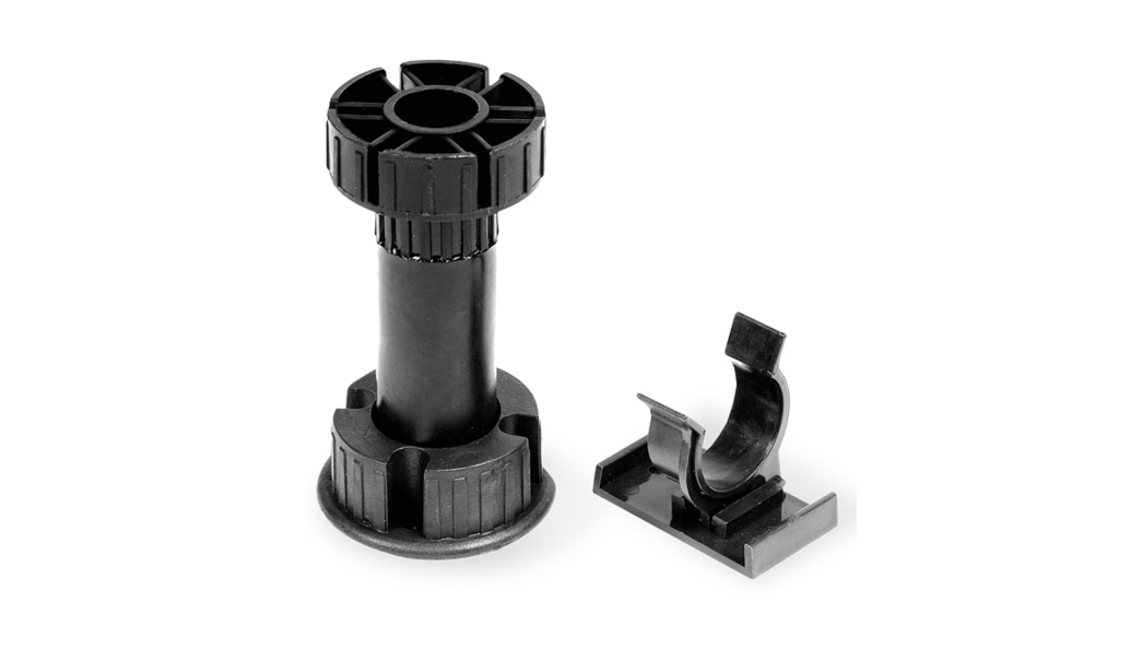 Опора кухонная, с клипсой, (кратно 4шт) h=100мм, d=30 100 кг, пластик, чёрная, 60компл./кор, МИКРОН