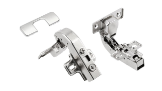  - Петля с доводчиком угловая для фальшпанелей, 90гр, без рег.эксц., планка, шуруп, H=0, ClipOn, GTV