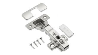  - Петля с доводчиком накладная, 102гр, без рег.эксц., планка, шуруп, H=0, ClipOn, PRESTIGE GTV